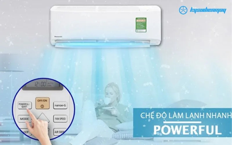 sử dụng điều hòa panasonic bật chế độ làm lạnh nhanh powerful